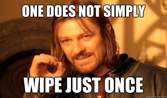 One Does Not Simply wipe just once   Boromir
