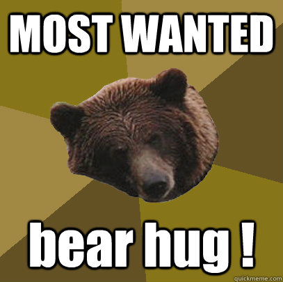MOST WANTED bear hug !  Lazy Bachelor Bear