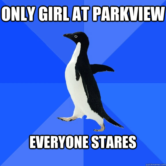 Only Girl at parkview  everyone stares   Socially Awkward Penguin