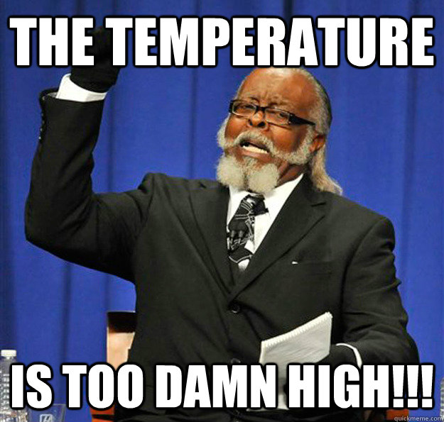 The temperature Is too damn high!!!  Jimmy McMillan