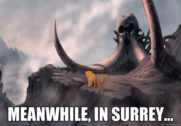  meanwhile, in surrey...  meanwhile in surrey