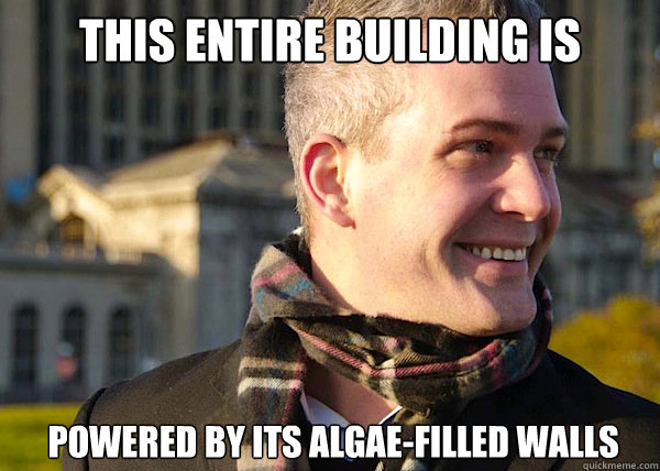 This entire building is  powered by its algae-filled walls  White Entrepreneurial Guy