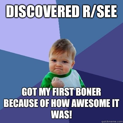 Discovered r/see Got my first boner because of how awesome it was!  Success Kid
