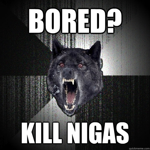 Bored? KILL NIGAS  Insanity Wolf