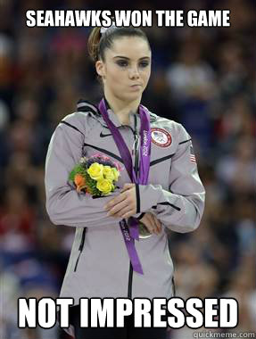 seahawks won the game not impressed - seahawks won the game not impressed  McKayla Maroney Is Not Impressed