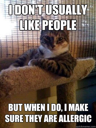 I don't usually like people but when I do, I make sure they are allergic  The Most Interesting Cat in the World