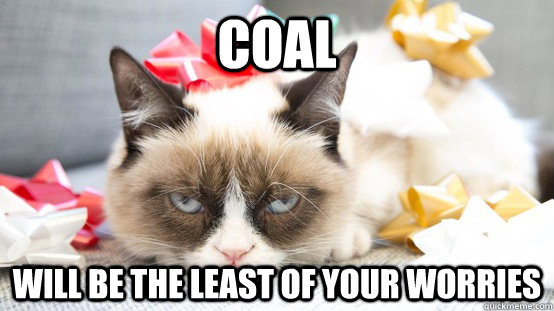 coal will be the least of your worries - coal will be the least of your worries  grumpy christmas cat