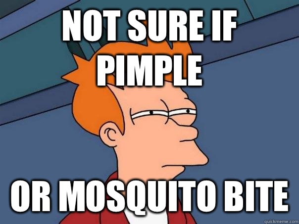 Not sure if pimple Or Mosquito bite  Futurama Fry