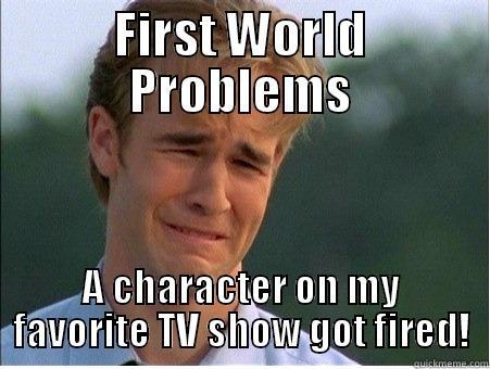 FIRST WORLD PROBLEMS A CHARACTER ON MY FAVORITE TV SHOW GOT FIRED! 1990s Problems