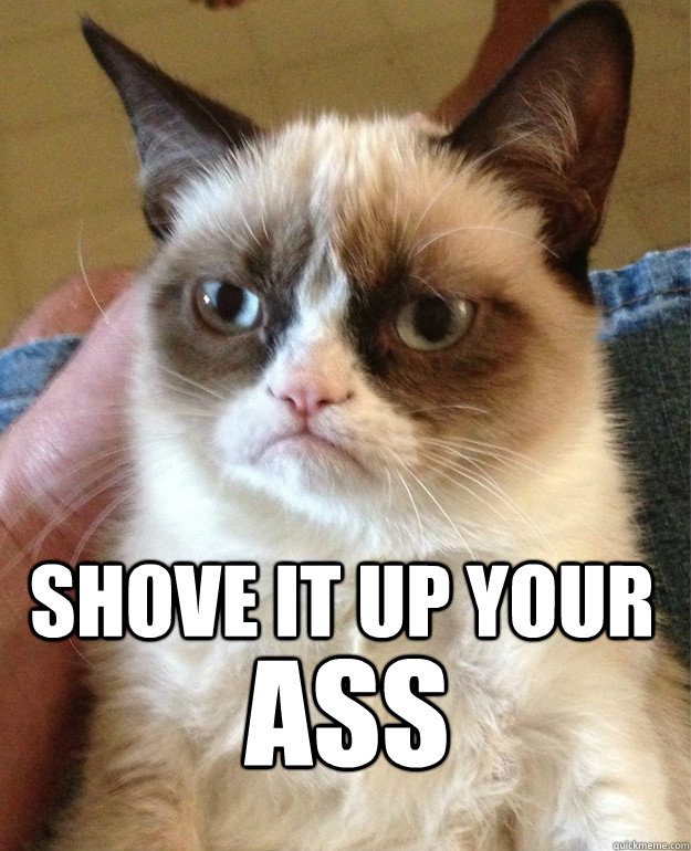  shove it up your ass -  shove it up your ass  Grumpy Cat