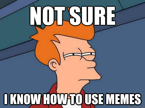 Not sure I know how to use memes  Futurama Fry