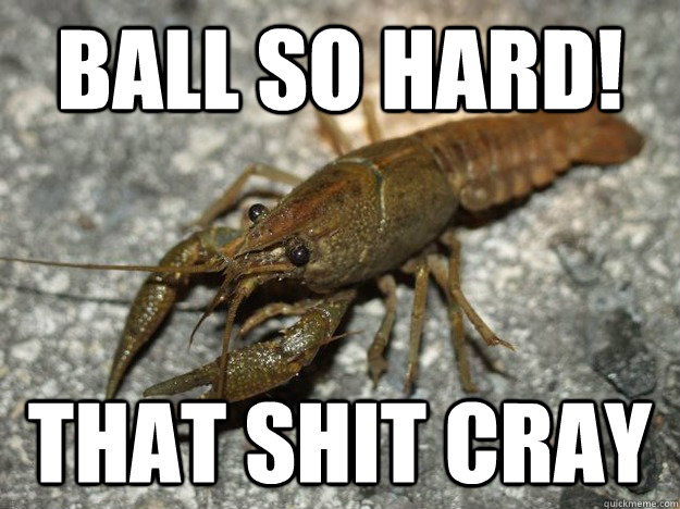 Ball so hard! That shit cray  Cray Crayfish
