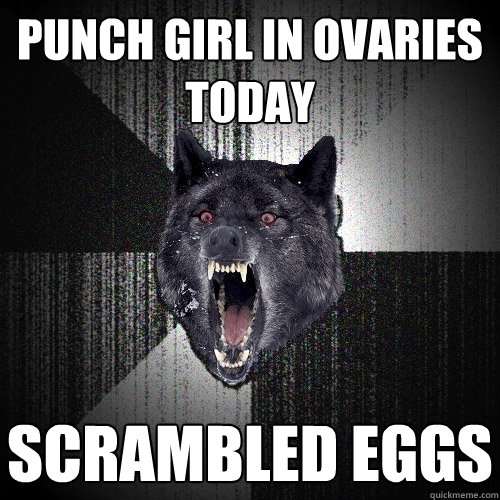 Punch girl in ovaries today  scrambled eggs - Punch girl in ovaries today  scrambled eggs  Insanity Wolf