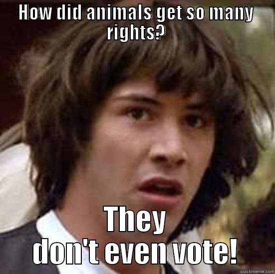 HOW DID ANIMALS GET SO MANY RIGHTS? THEY DON'T EVEN VOTE! conspiracy keanu