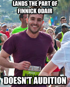 lands the part of Finnick Odair doesn't audition  Ridiculously photogenic guy