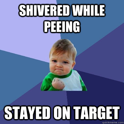 Shivered while peeing stayed on target  Success Kid