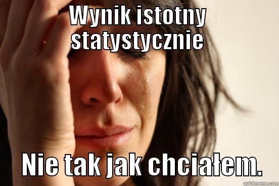 kiasdla la nka snas k;a - WYNIK ISTOTNY STATYSTYCZNIE      NIE TAK JAK CHCIAŁEM.   First World Problems