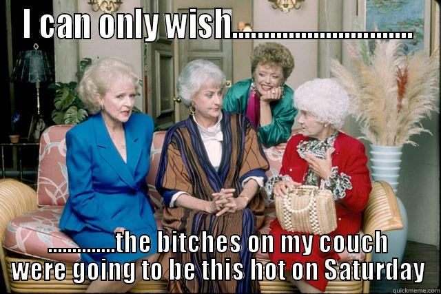 I CAN ONLY WISH............................. ..............THE BITCHES ON MY COUCH WERE GOING TO BE THIS HOT ON SATURDAY Misc