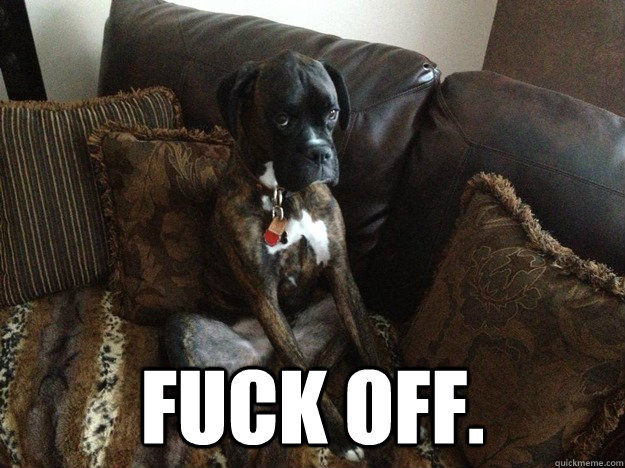  Fuck off.  