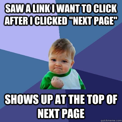 Saw a link I want to click after I clicked 