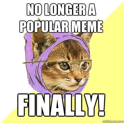 No longer a popular meme finally! - No longer a popular meme finally!  Hipster Kitty
