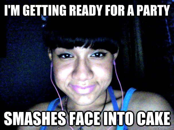 I'm getting ready for a party Smashes face into cake - I'm getting ready for a party Smashes face into cake  Make-up girl