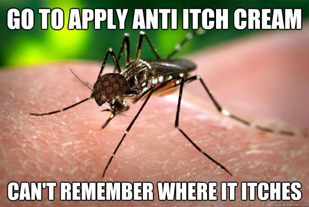 Go to apply anti itch cream can't remember where it itches  