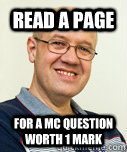 Read a page for a MC question worth 1 mark  Zaney Zinke