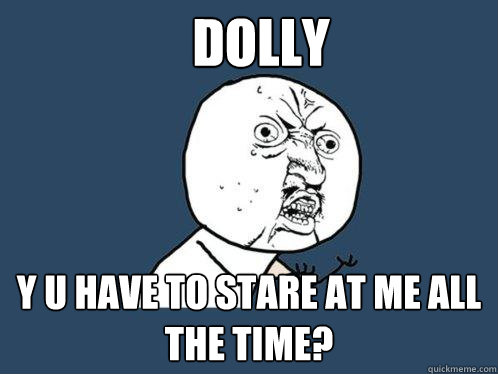 dolly y u have to stare at me all the time?  Y U No