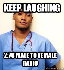 Keep laughing 2:78 male to female ratio  Nursing Student