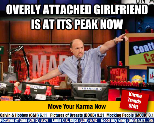 overly attached girlfriend is at its peak now   Mad Karma with Jim Cramer