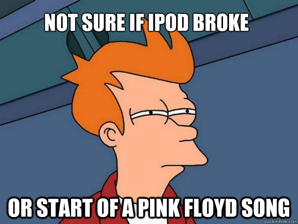 Not sure if ipod broke Or start of a pink floyd song - Not sure if ipod broke Or start of a pink floyd song  Futurama Fry