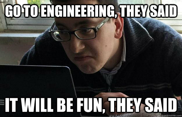 Go to engineering, they said it will be fun, they said  