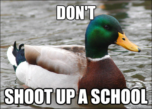 Don't Shoot up a school  Actual Advice Mallard