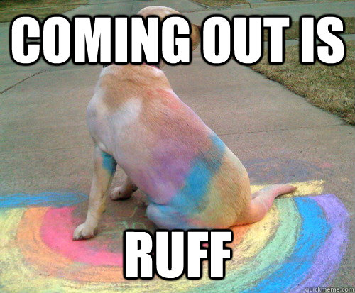 Coming out is Ruff  Gay Pride Dog