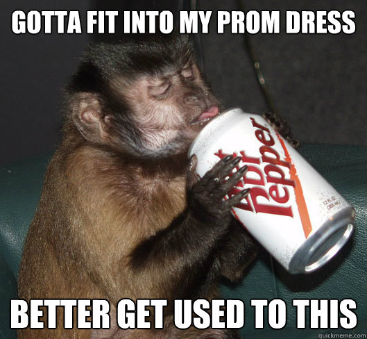 gotta fit into my prom dress better get used to this  Dr Pepper Monkey