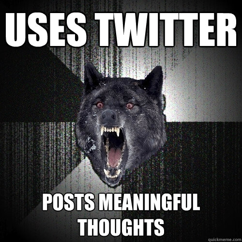 Uses Twitter Posts Meaningful Thoughts - Uses Twitter Posts Meaningful Thoughts  Insanity Wolf