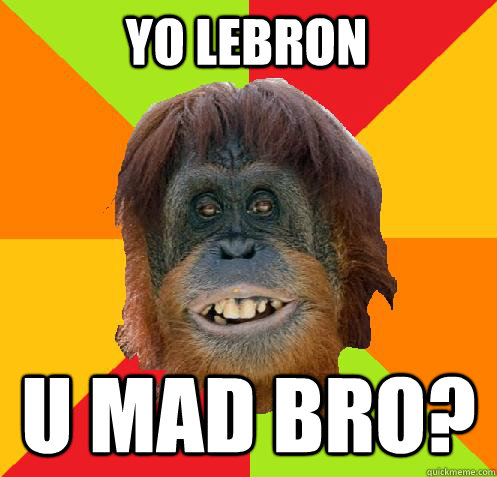 yo lebron u mad bro?  Culturally Oblivious Orangutan