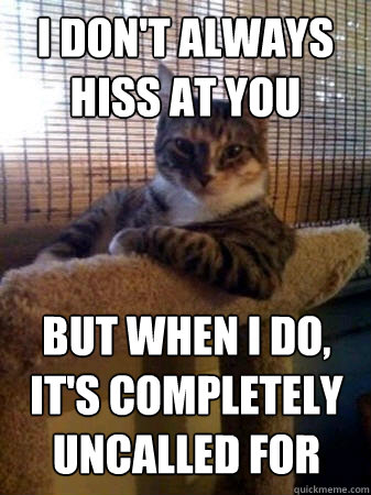 I don't always hiss at you but when I do, it's completely uncalled for  The Most Interesting Cat in the World