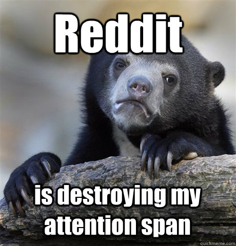Reddit  is destroying my attention span - Reddit  is destroying my attention span  Confession Bear