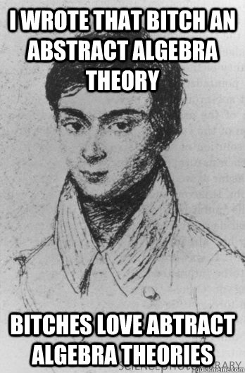 I wrote that bitch an abstract algebra theory bitches love abtract algebra theories - I wrote that bitch an abstract algebra theory bitches love abtract algebra theories  Galois