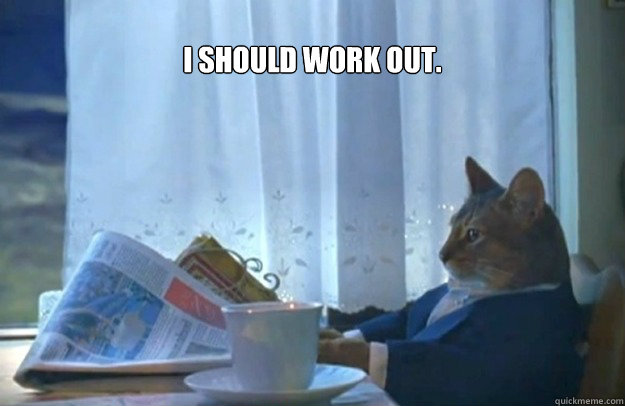 I should work out.  Sophisticated Cat