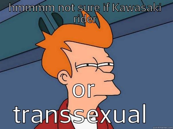 HMMMM NOT SURE IF KAWASAKI RIDER OR TRANSSEXUAL  Futurama Fry