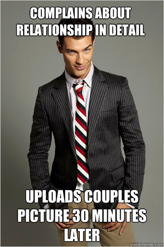 Complains about relationship in detail uploads couples picture 30 minutes later  Hamilton Hypocrite