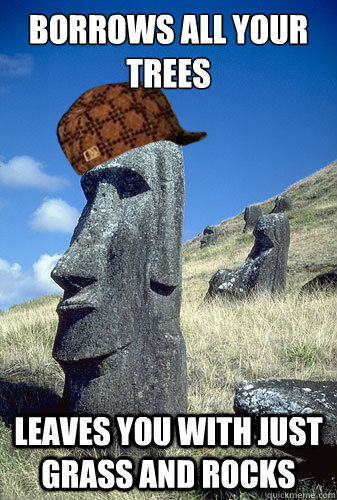 Borrows all your trees Leaves you with just grass and rocks - Borrows all your trees Leaves you with just grass and rocks  Scumbag Tingo