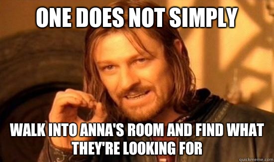 One Does Not Simply walk into Anna's room and find what they're looking for  Boromir