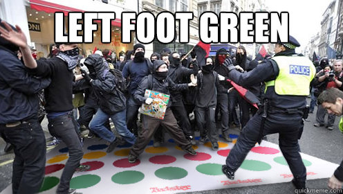 left foot green  - left foot green   Twister Riot