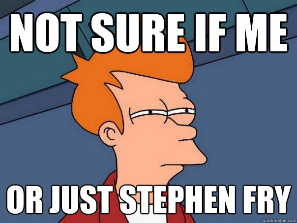 Not sure if me or just Stephen Fry - Not sure if me or just Stephen Fry  Futurama Fry