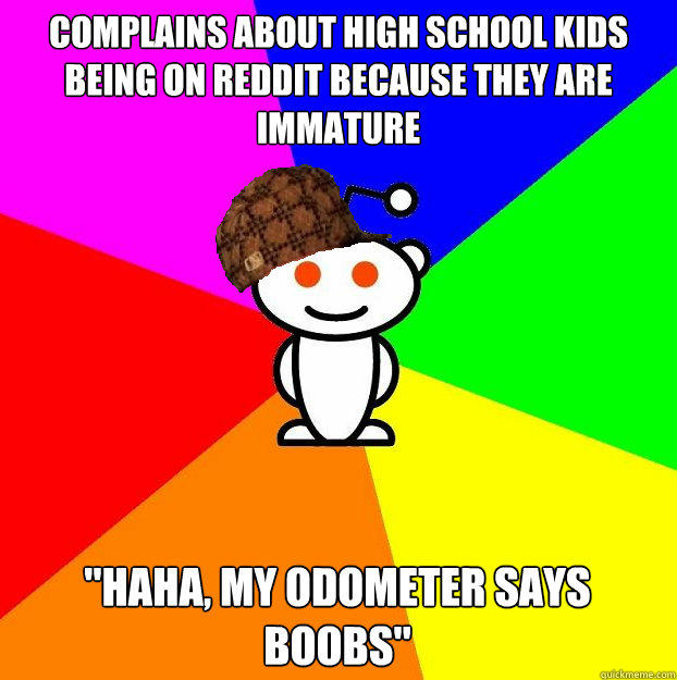 Complains about high school kids being on Reddit because they are immature 