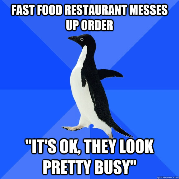 Fast Food restaurant messes up order  